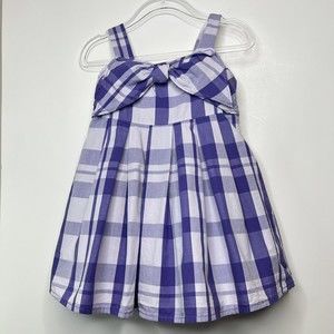 The Children’s Place Sundress Baby Girls Sz 12-18M Purple Lavender Check Lined